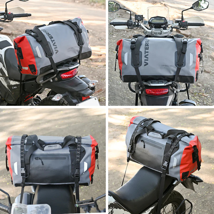 VIATERRA DRYBAG 40L - 100% WATERPROOF MOTORCYCLE TAILBAG (UNIVERSAL)