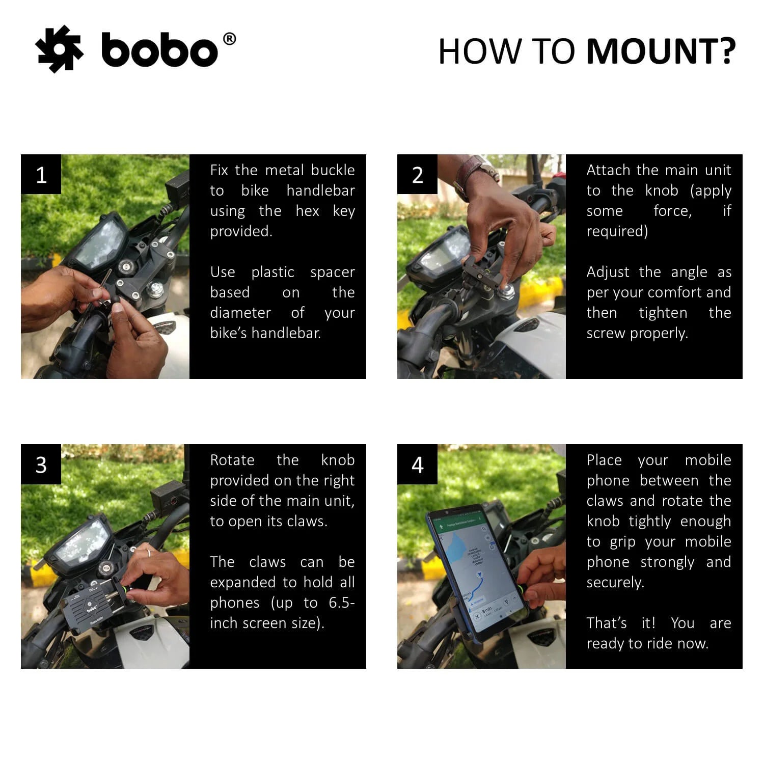 BOBO BM3 Claw-Grip Aluminum Mobile Mount