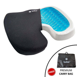 BOBO Gel Enhanced Memory Foam Seat Cushion – Orthopedic Coccyx (Tailbone) Cushion for Back Pain Relief – Sciatica Pillow for Office Chair, Car Seat & Travel