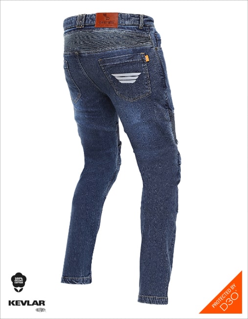 BIKERATTI STEAM Motorcycling Denim Jeans – Blue