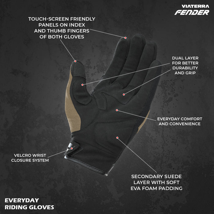 VIATERRA FENDER – DAILY USE MOTORCYCLE GLOVES FOR MEN