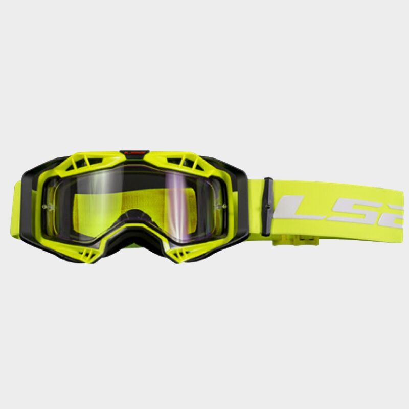 LS2 AURA GOGGLE BLACK HIV YELLOW WITH CLEAR VISOR