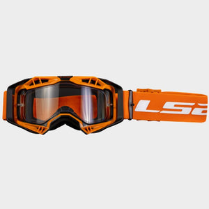 LS2 AURA GOGGLE BLACK HIV ORANGE WITH CLEAR VISOR