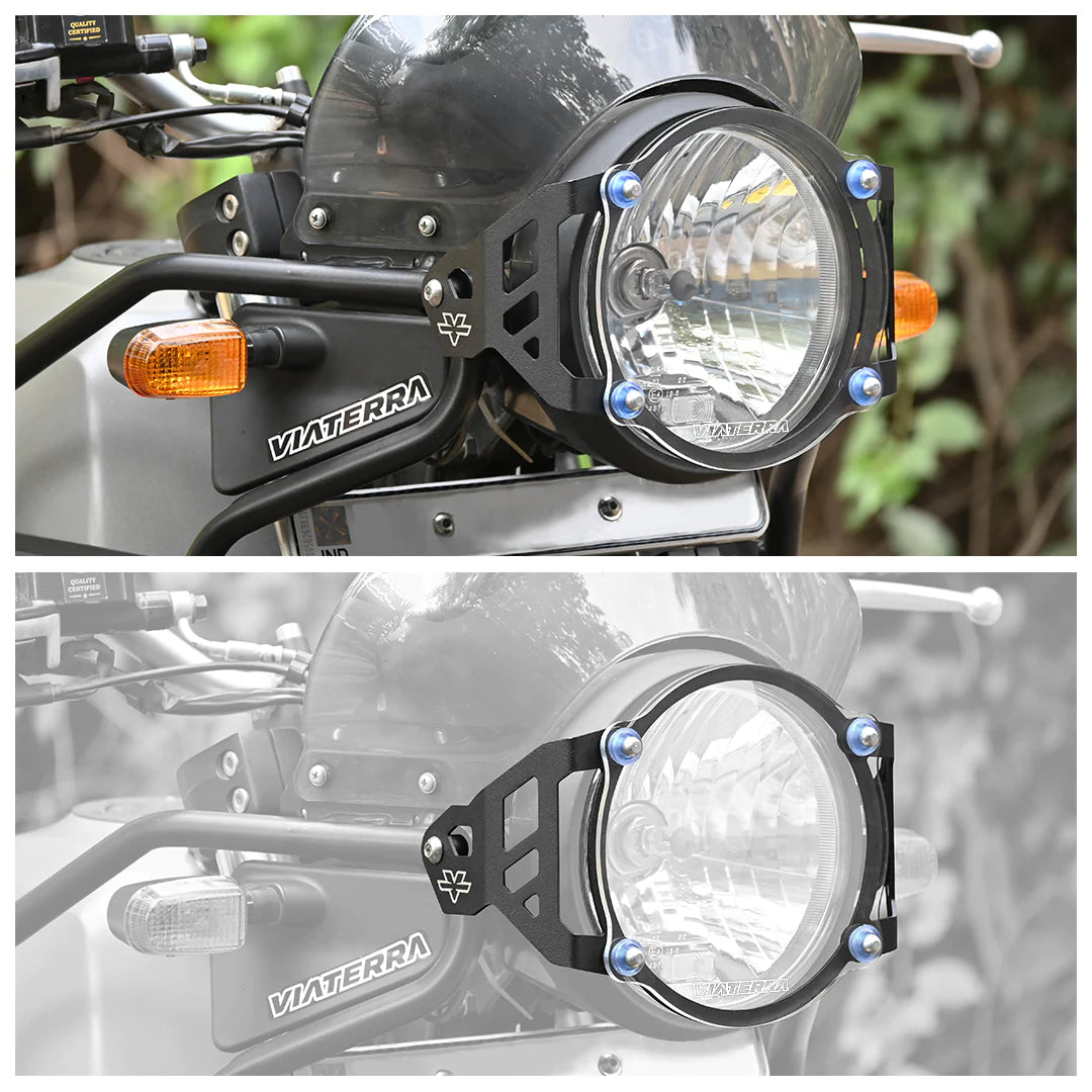 VIATERRA HEADLIGHT GUARD FOR ROYAL ENFIELD HIMALAYAN - CLEAR SHIELD - BS6 (2021+)