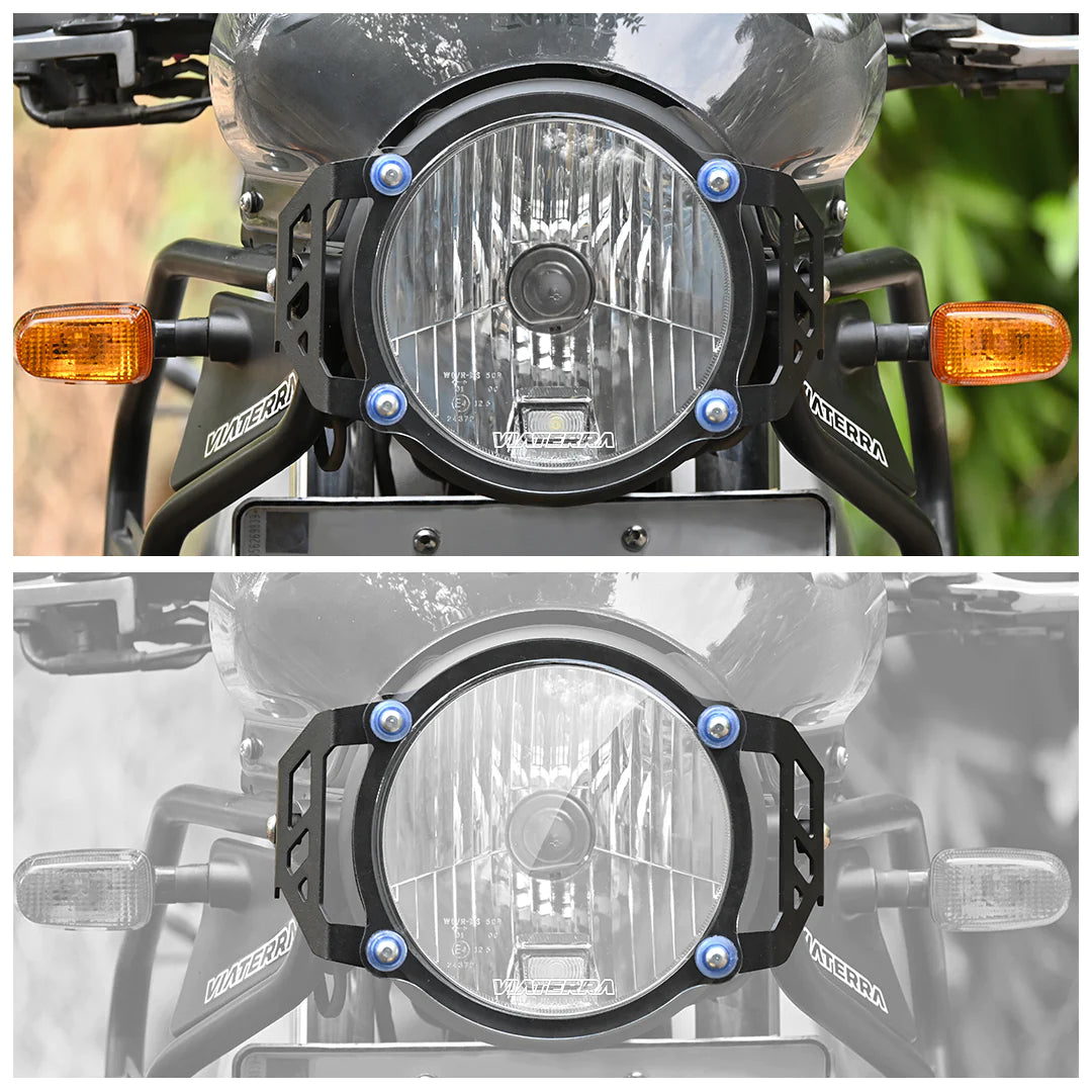 VIATERRA HEADLIGHT GUARD FOR ROYAL ENFIELD HIMALAYAN - CLEAR SHIELD - BS6 (2021+)