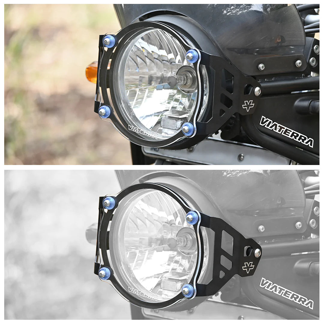 VIATERRA HEADLIGHT GUARD FOR ROYAL ENFIELD HIMALAYAN - CLEAR SHIELD - BS6 (2021+)