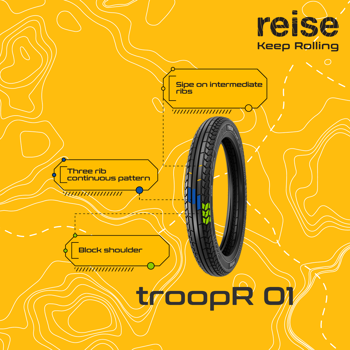 Reise troopR 01 3.25-19 54P Front Tube Tyre