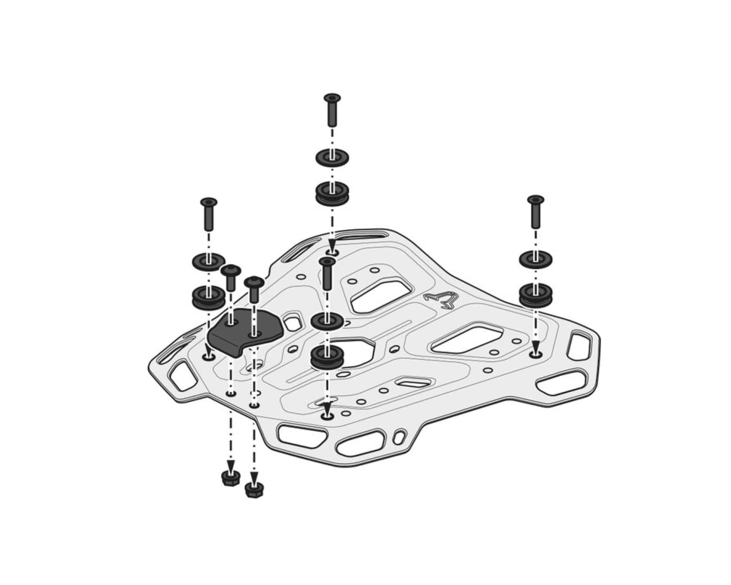 SW-Motech Adventure Luggage Rack for BMW R1200GSA / R1250GSA / F850GSA – for OE Stainless Steel Rack Only