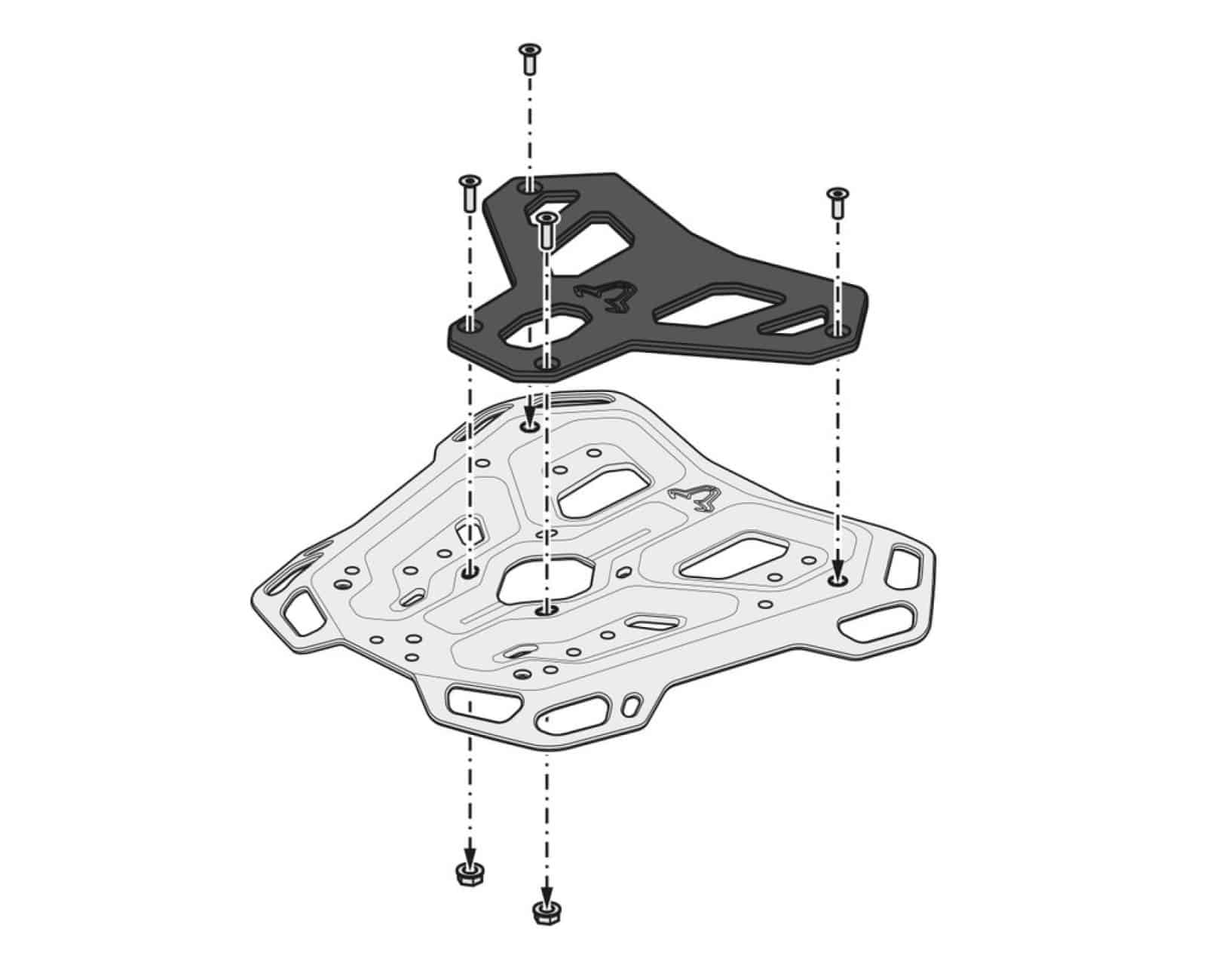 SW-Motech Adventure Luggage Rack for BMW R1200GSA / R1250GSA / F850GSA – for OE Stainless Steel Rack Only