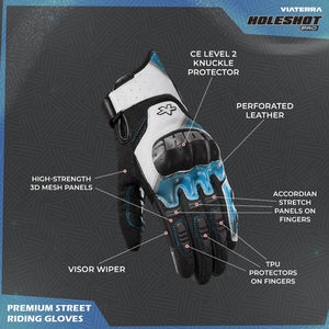 VIATERRA HOLESHOT PRO – SEMI GAUNTLET HYBRID RIDING GLOVES