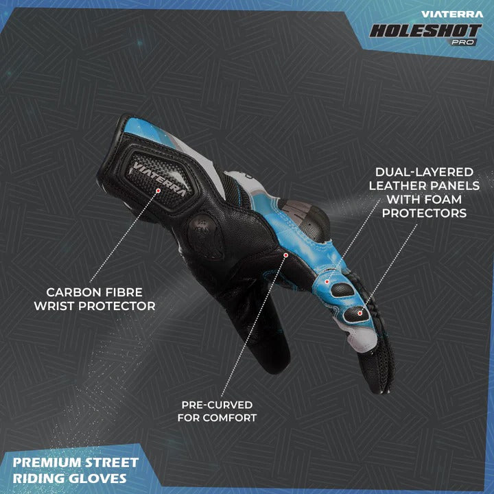 VIATERRA HOLESHOT PRO – SEMI GAUNTLET HYBRID RIDING GLOVES
