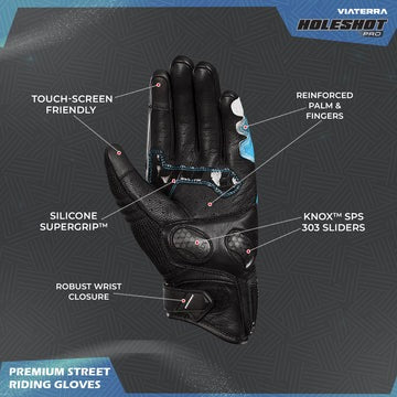 VIATERRA HOLESHOT PRO – SEMI GAUNTLET HYBRID RIDING GLOVES