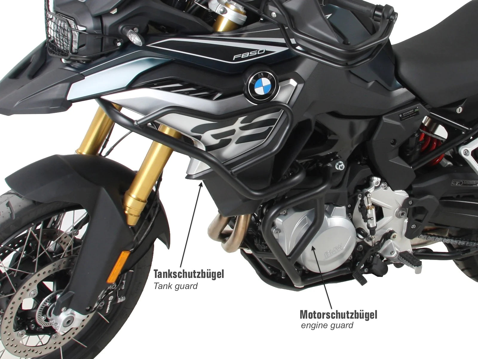 BMW F SERIES GS PROTECTION - TANK GUARD STEEL BLACK - HEPCO BECKER