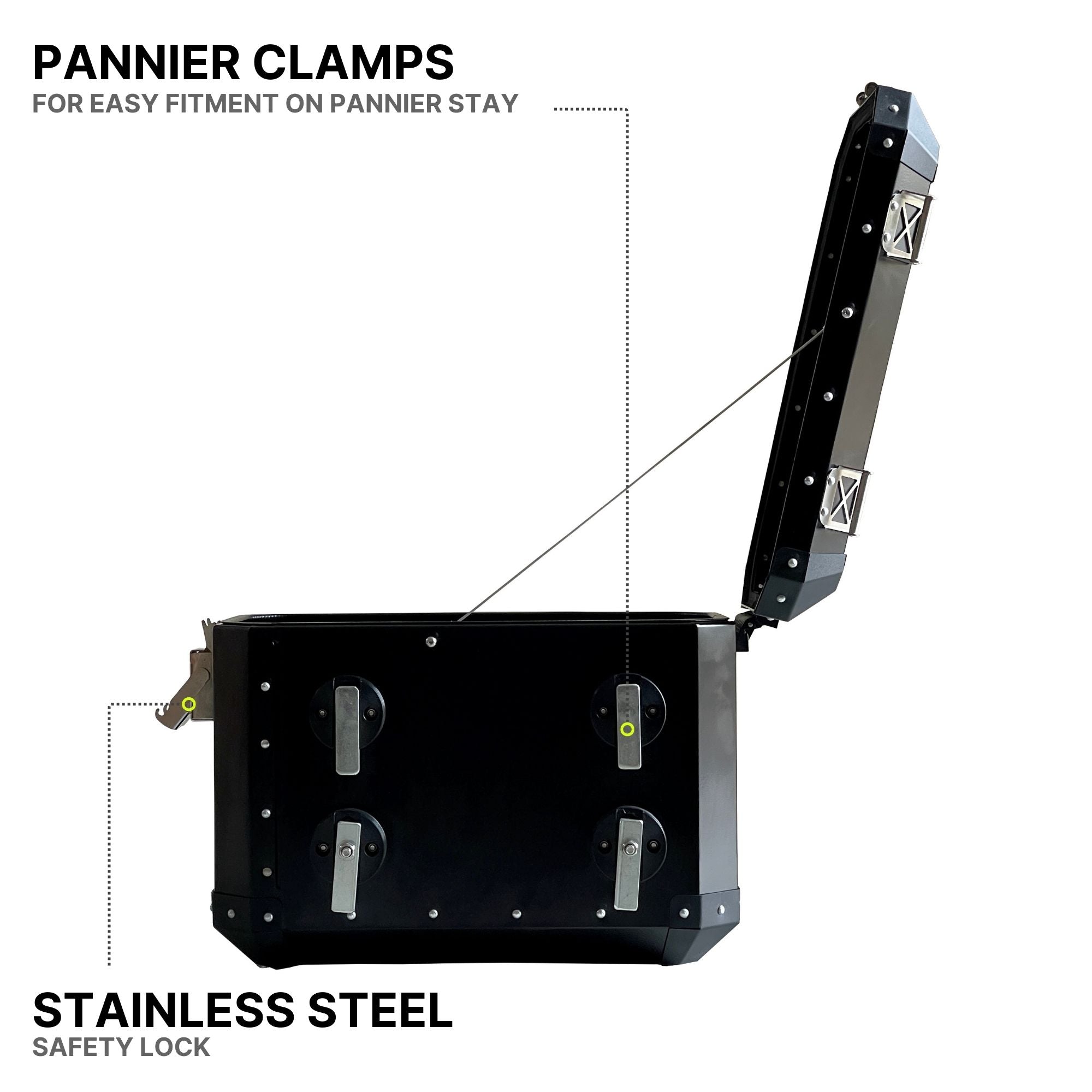 Auto Engina Aluminium Panniers - 72L for RE Himalayan 450